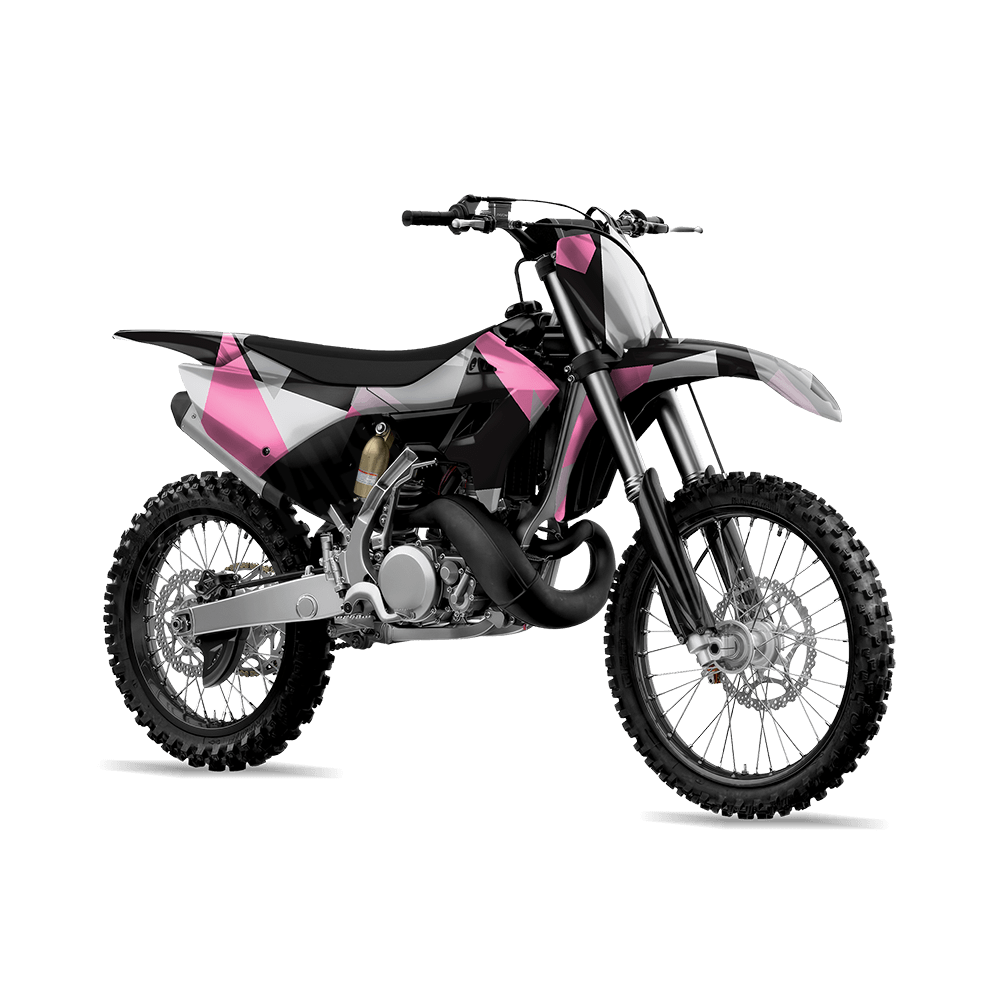 Shattered Pink Tiger Camo Dirt Bike Vinyl Wrap