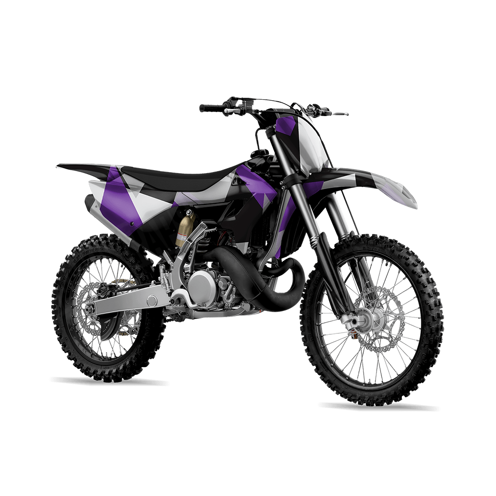 Shattered Purple Tiger Camo Dirt Bike Vinyl Wrap