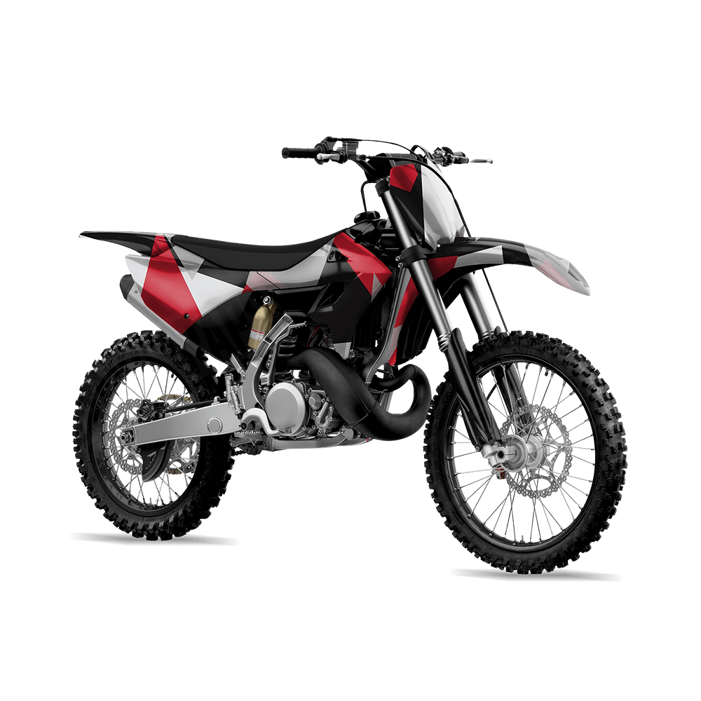 Shattered Red Tiger Camo Dirt Bike Vinyl Wrap