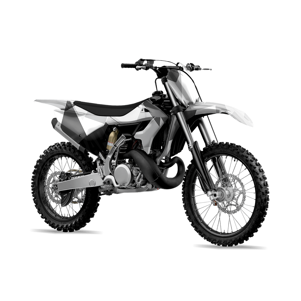 Shattered Snow Camo Dirt Bike Vinyl Wrap