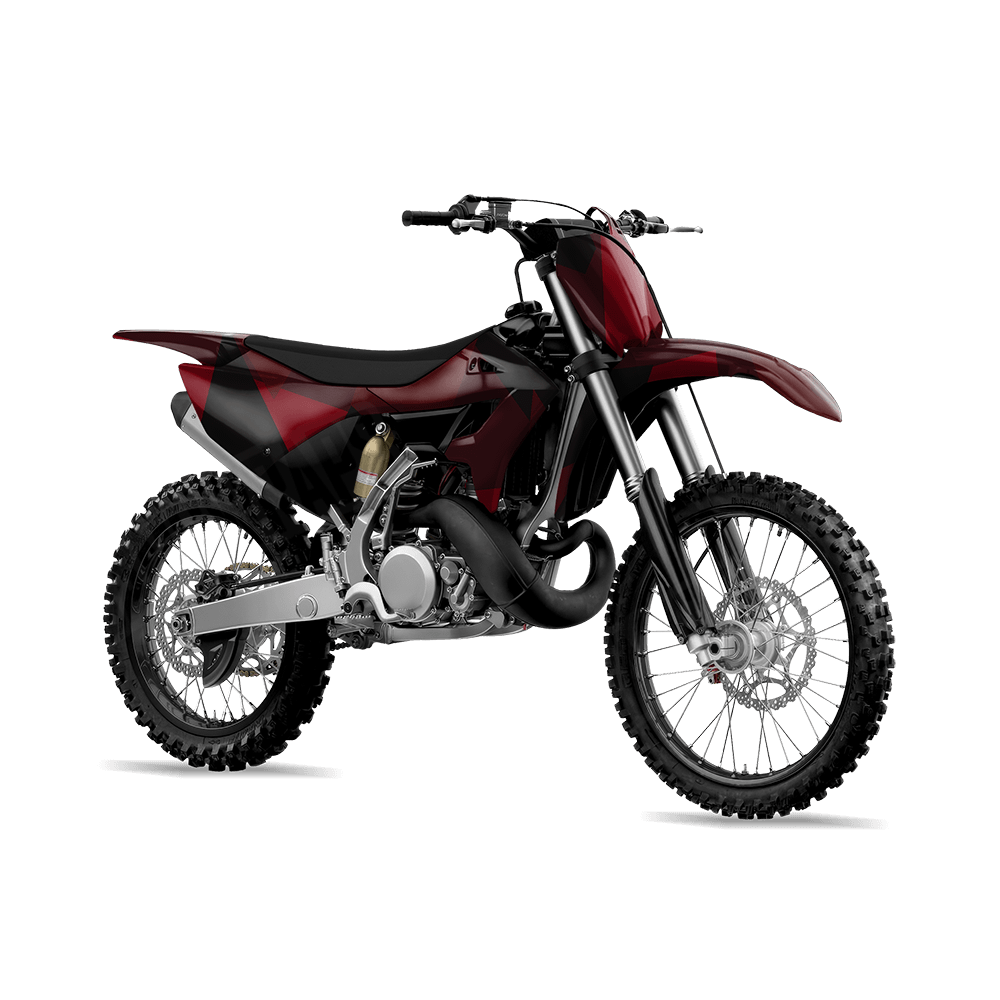 Shattered Vampire Red Camo Dirt Bike Vinyl Wrap