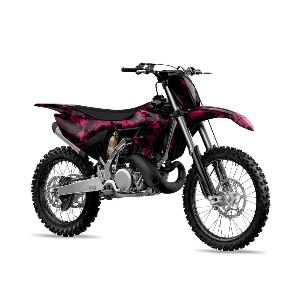 Skull Magenta Dirt Bike Wraps