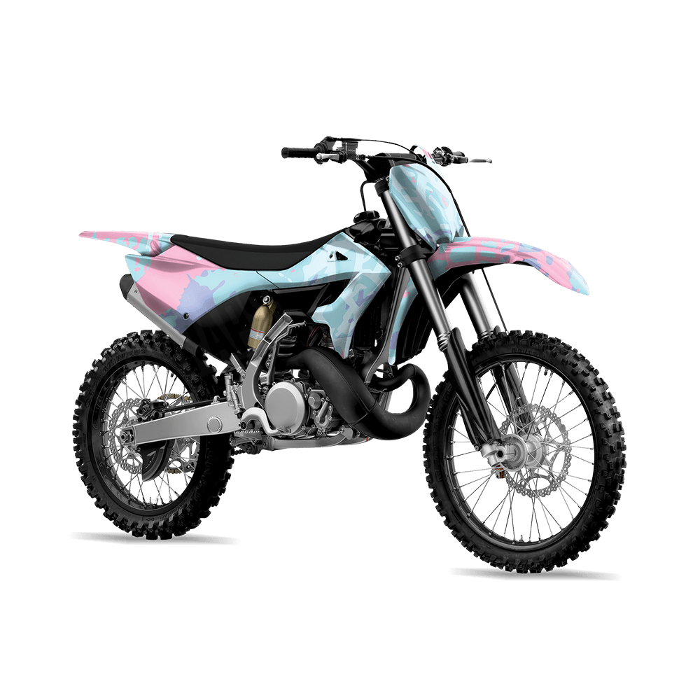 Tire Splatter Cotton Candy Camo Dirt Bike Vinyl Wrap