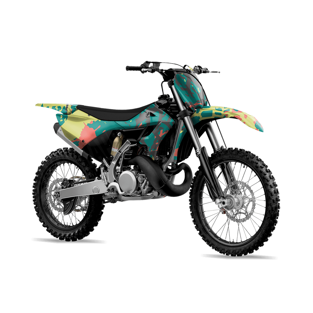 Tire Splatter Fiesta Camo Dirt Bike Vinyl Wrap