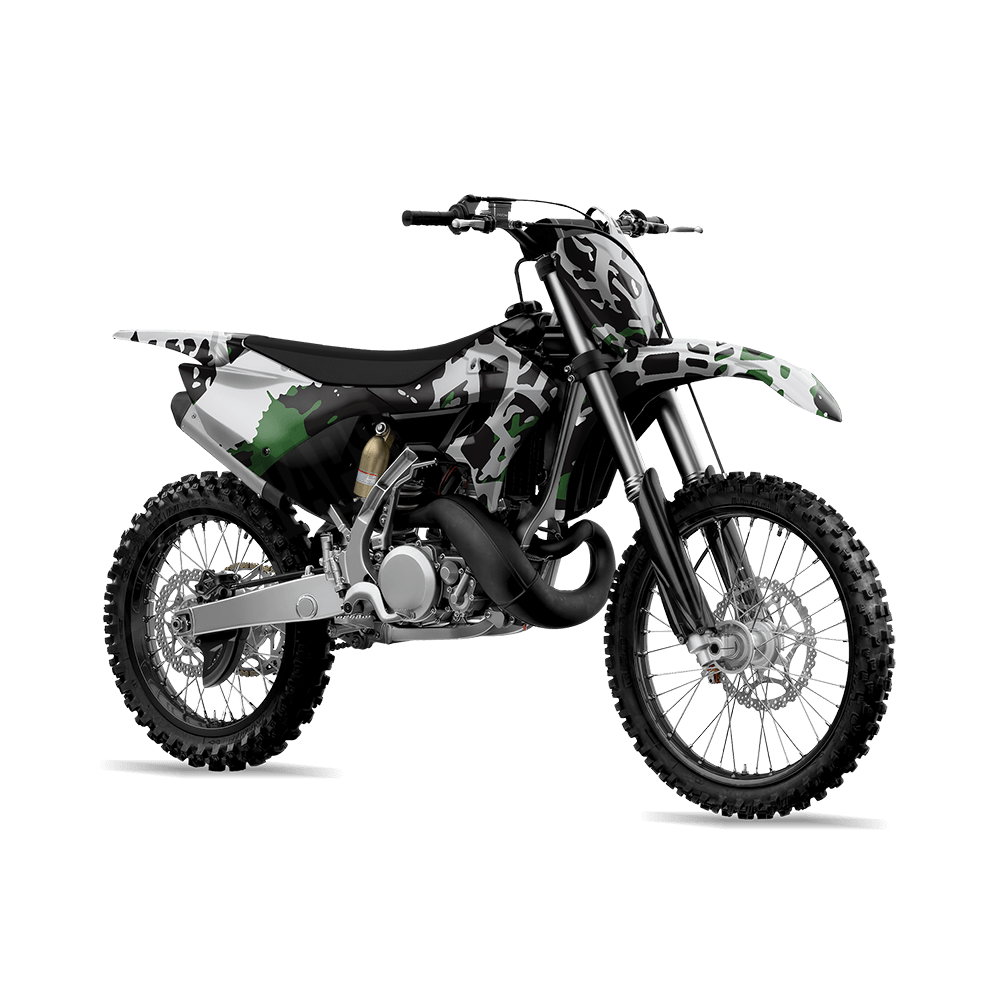 Tire Splatter Green Tiger Camo Dirt Bike Vinyl Wrap