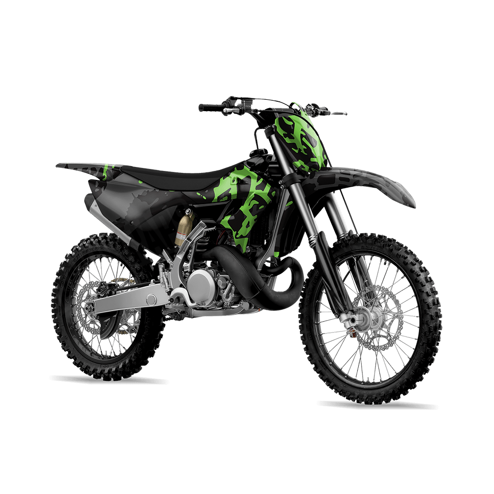 Tire Splatter Metro Green Camo Dirt Bike Vinyl Wrap