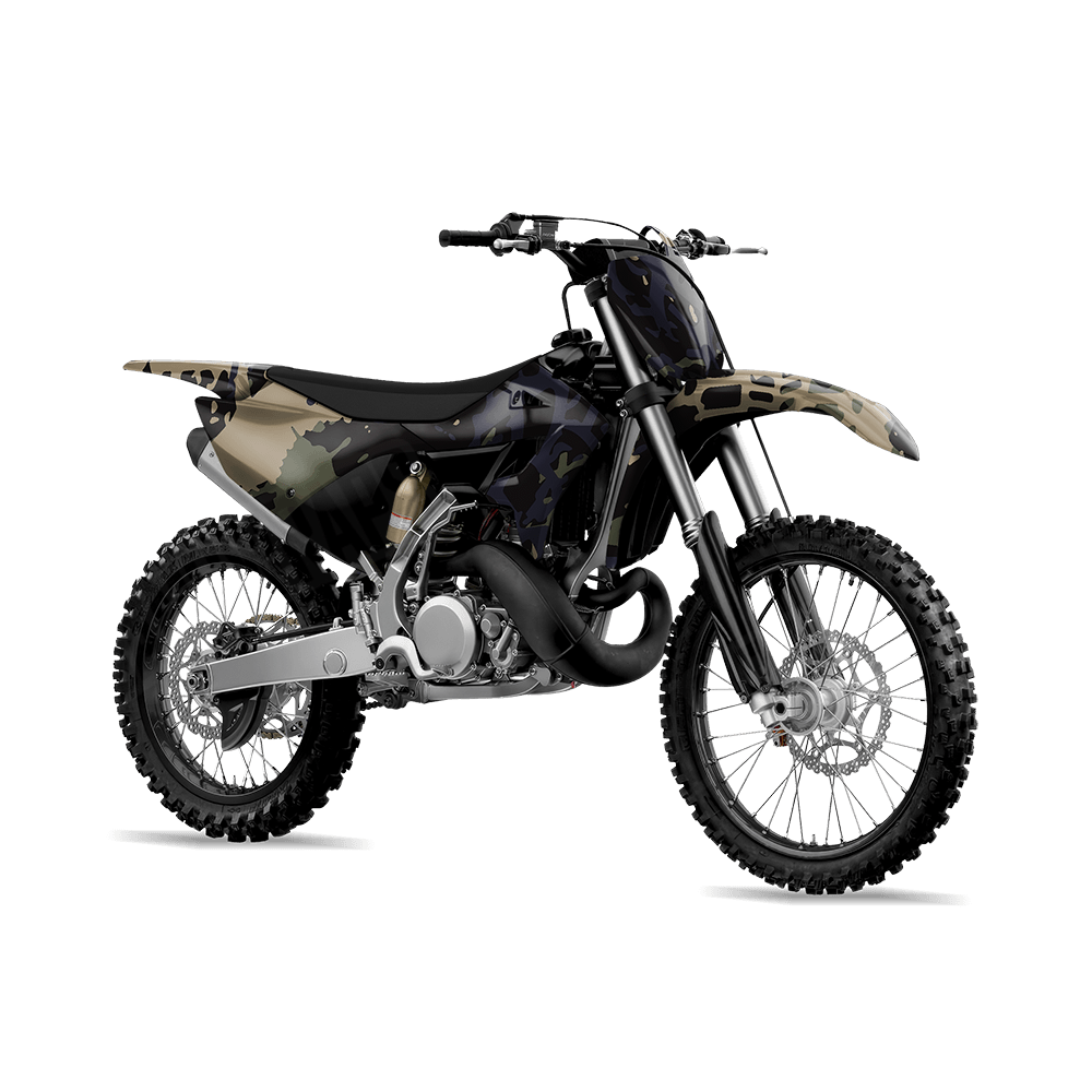 Tire Splatter Militant Blue Camo Dirt Bike Vinyl Wrap