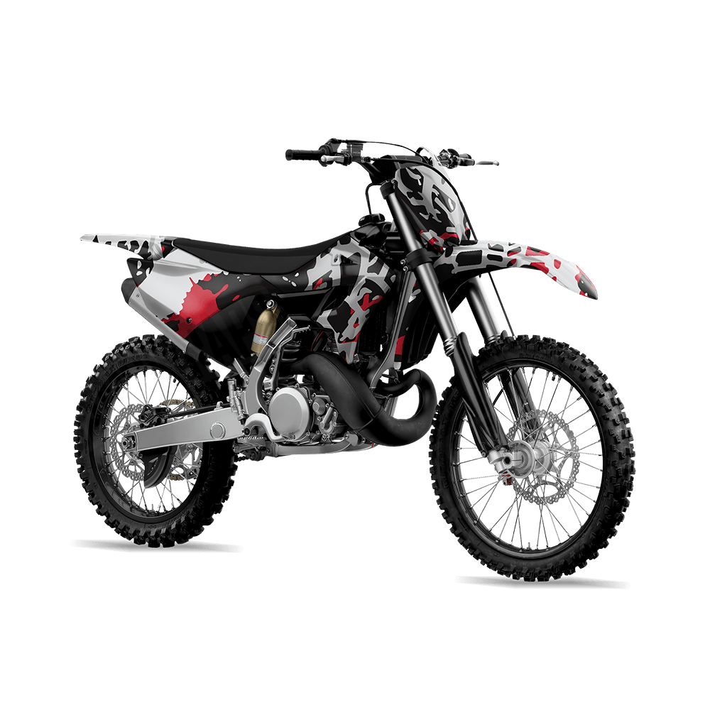 Tire Splatter Red Tiger Camo Dirt Bike Vinyl Wrap