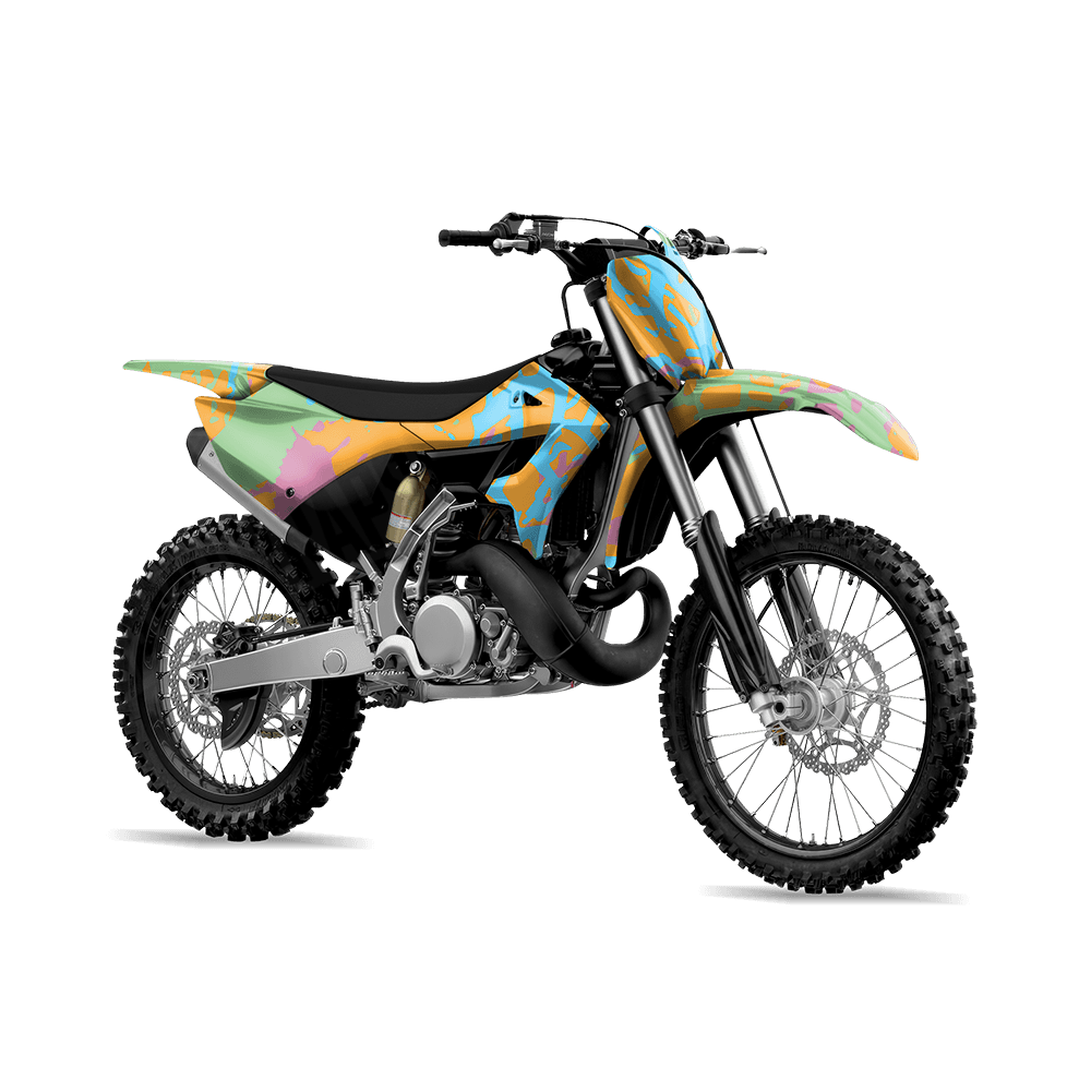Tire Splatter Sherbert Camo Dirt Bike Vinyl Wrap