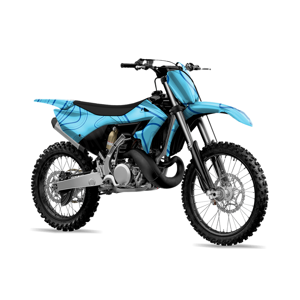 Topographic Blue Camo Dirt Bike Vinyl Wrap