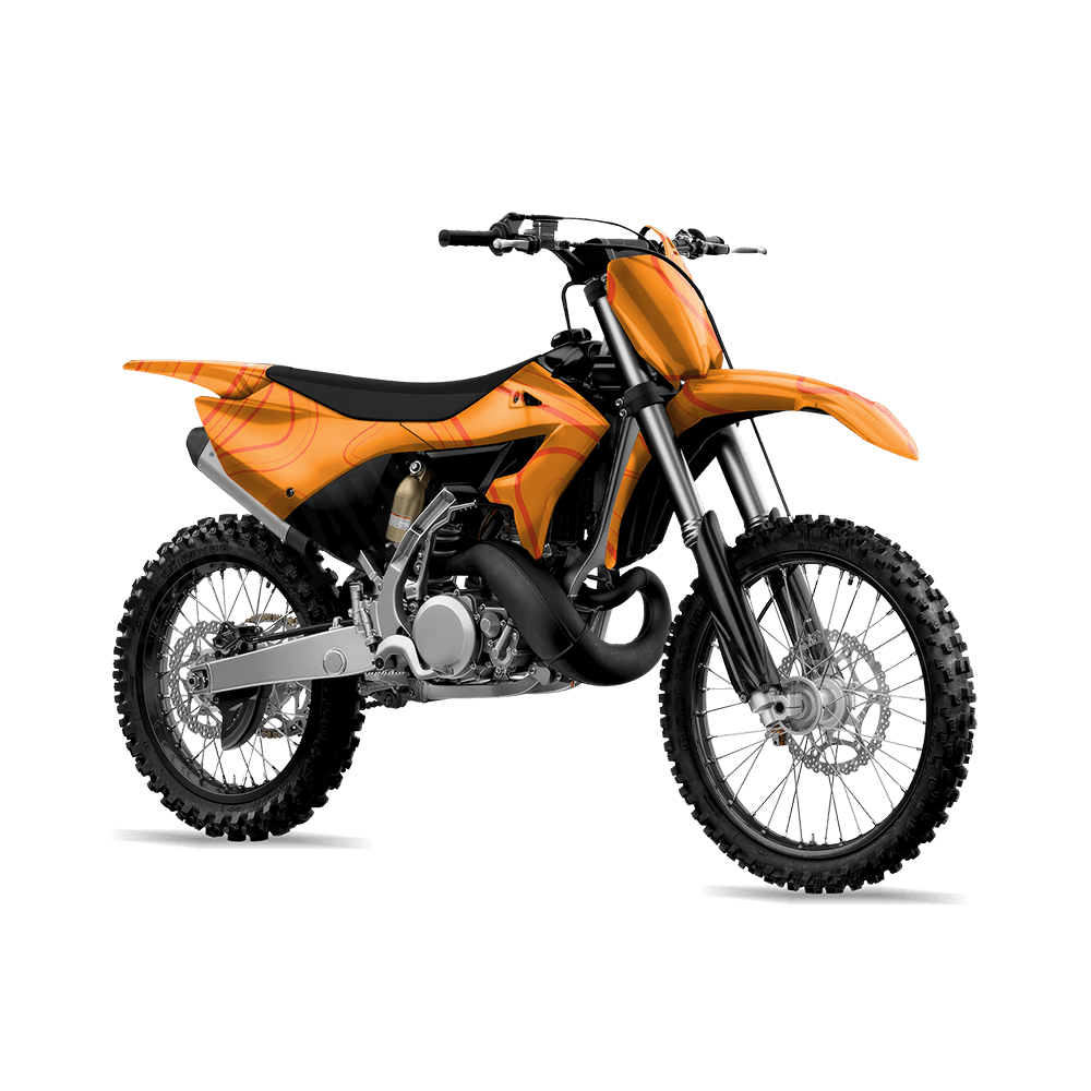 Topographic Orange Camo Dirt Bike Vinyl Wrap