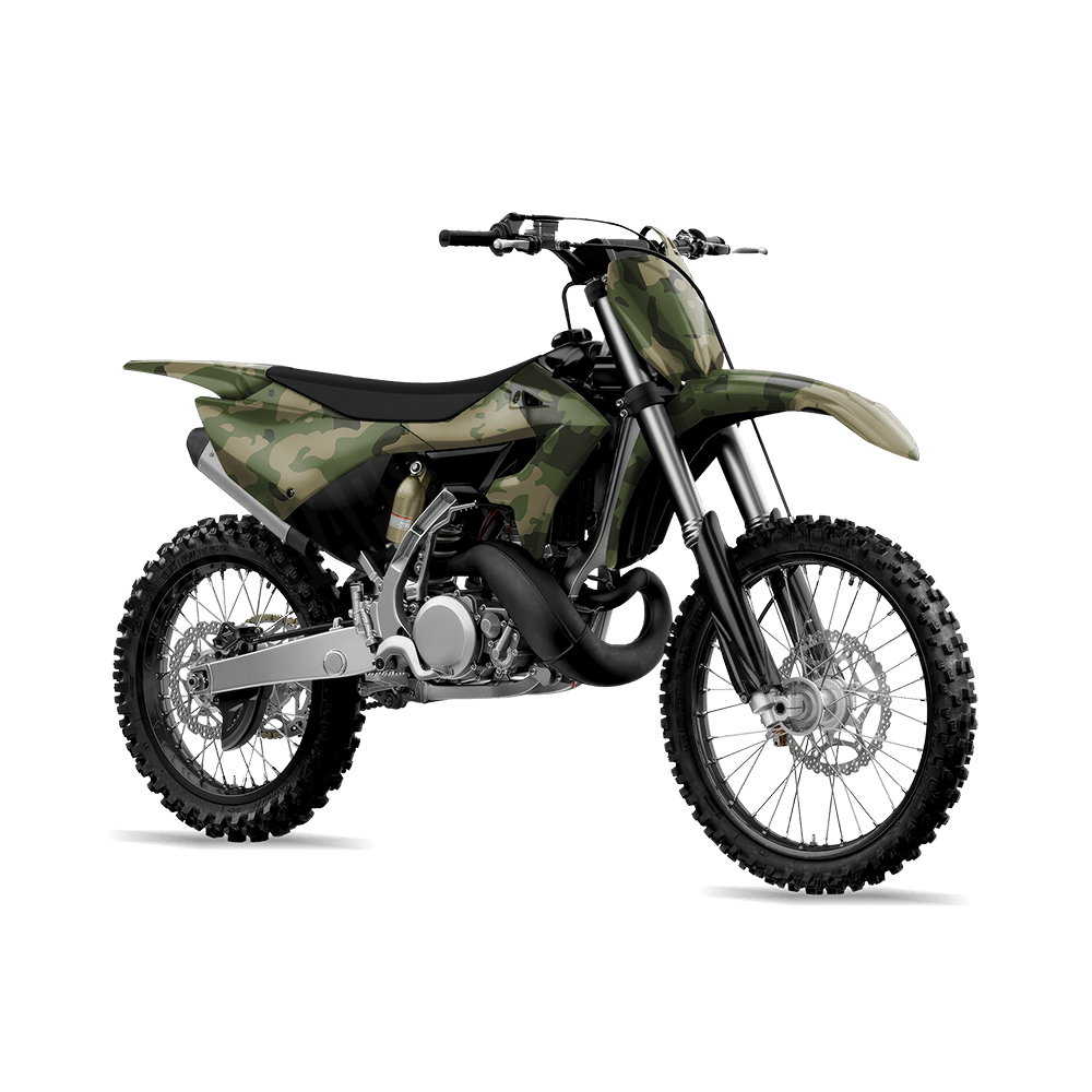 Treetop Army Green Camo Dirt Bike Vinyl Wrap