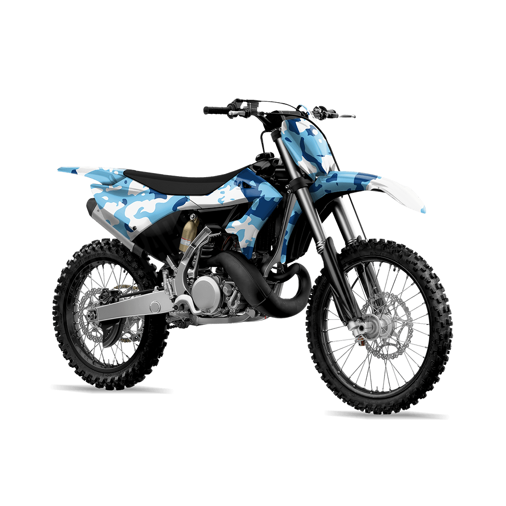Treetop Baby Blue Camo Dirt Bike Vinyl Wrap