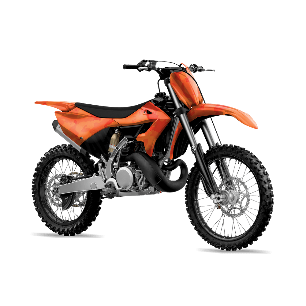 Treetop Elite Orange Camo Dirt Bike Vinyl Wrap
