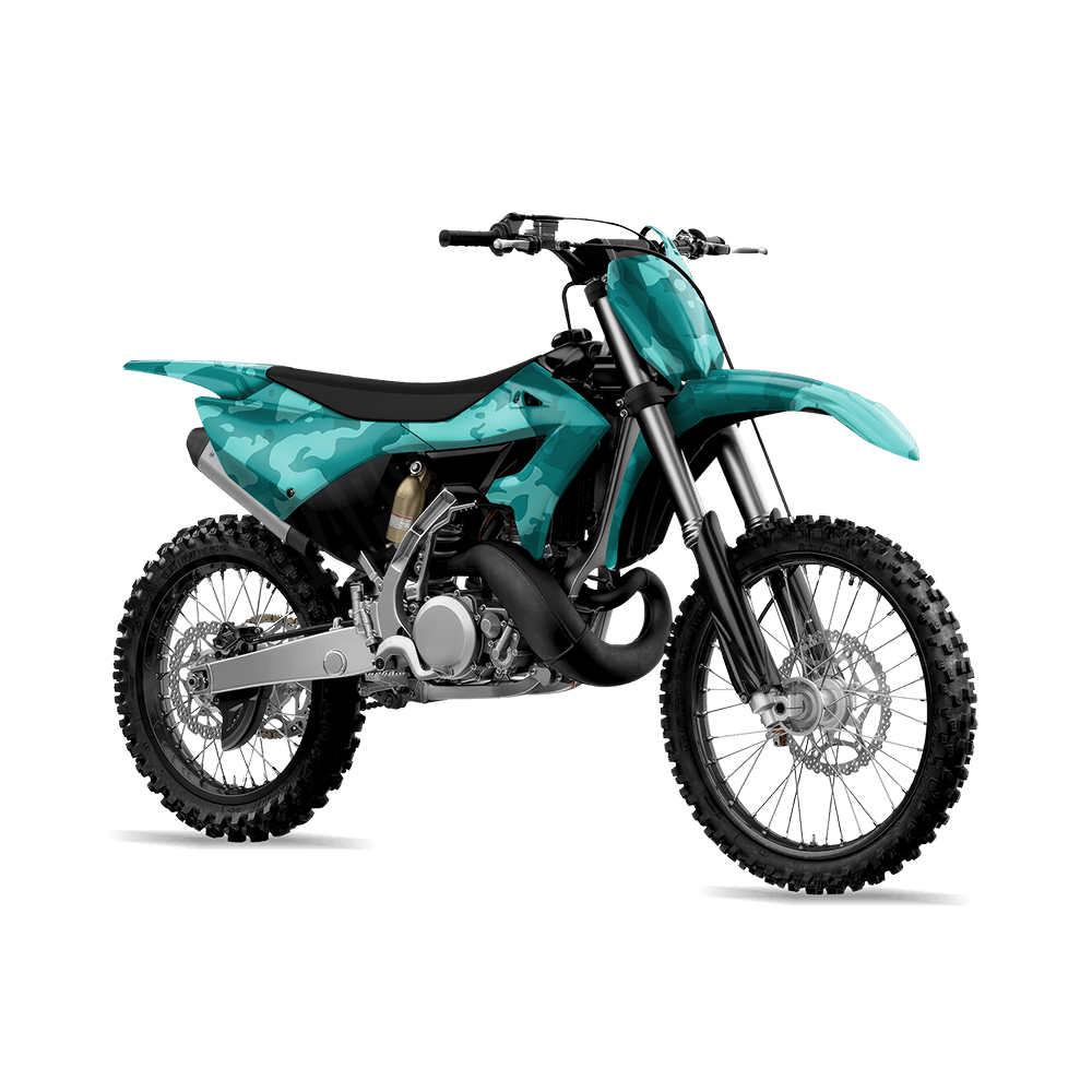 Treetop Elite Tiffany Blue Camo Dirt Bike Vinyl Wrap
