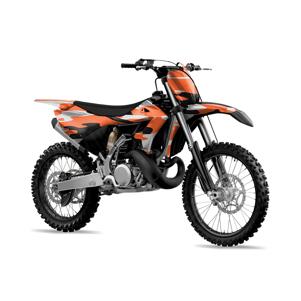 Treetop Orange Tiger Camo Dirt Bike Vinyl Wrap