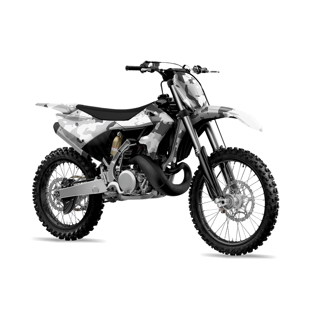 Treetop Snow Camo Dirt Bike Vinyl Wrap