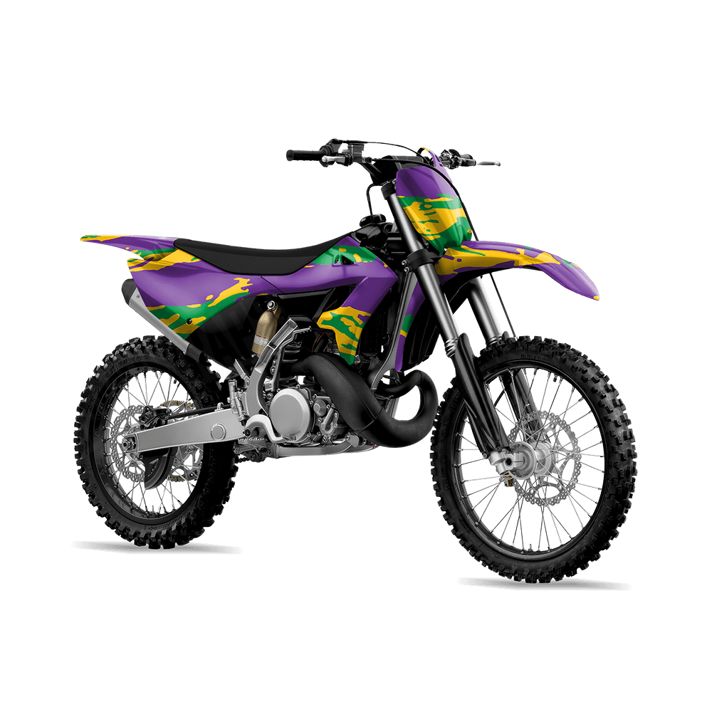 Vietnam Tiger Stripe Mardi Gras Camo Dirt Bike Vinyl Wrap