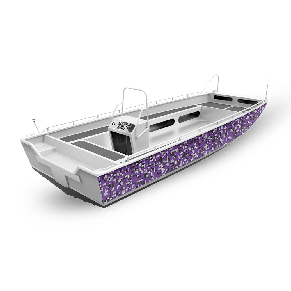 Pixel Purple Tiger Fishing Boat Wraps
