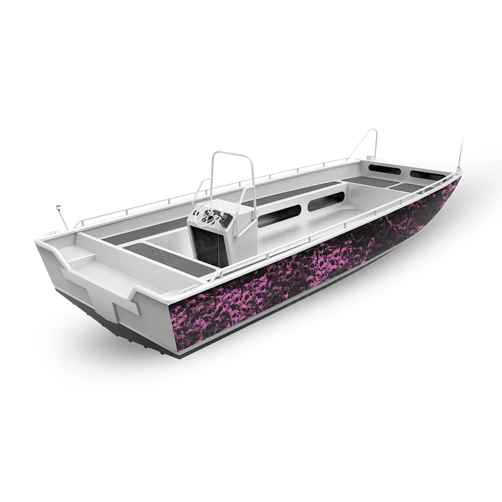 Skull Pink Fishing Boat Wraps