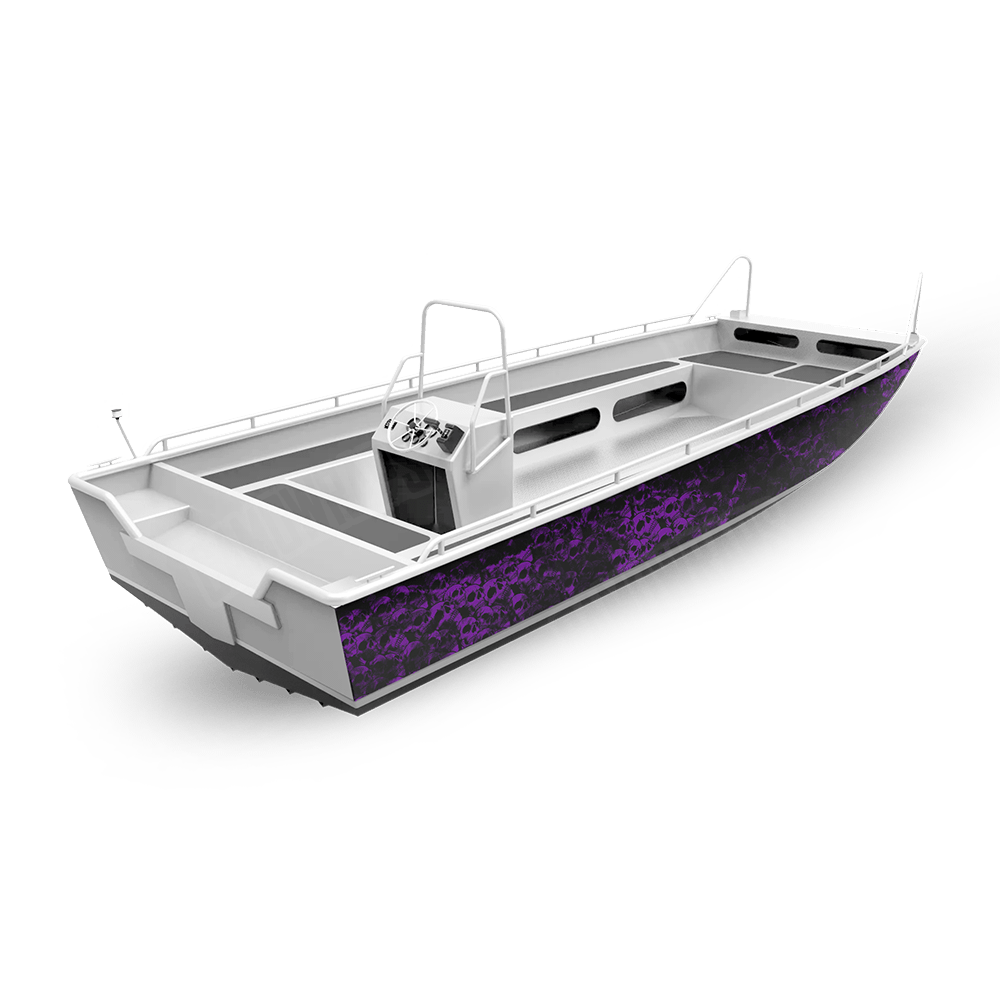 Skull Purple Fishing Boat Wraps