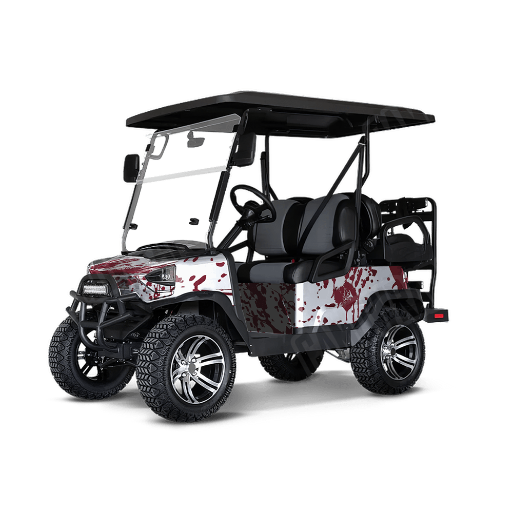 Bloodbath White Camo Golf Cart Vinyl Wrap