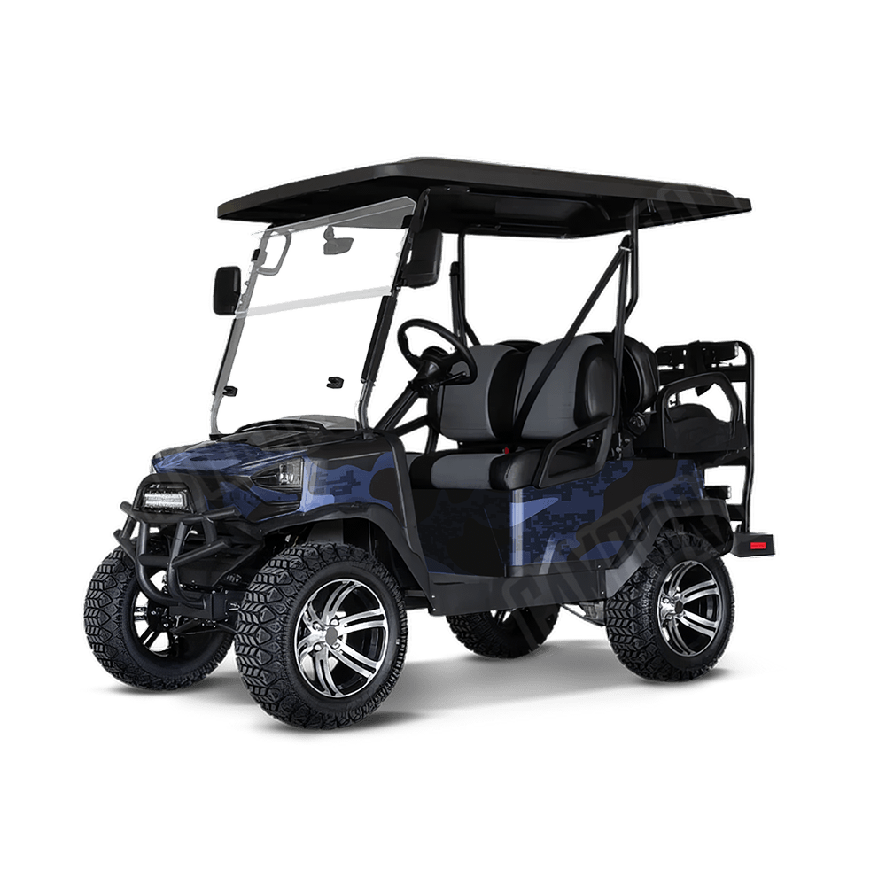 Compound Blue Midnight Golf Cart Camo Vinyl Wrap