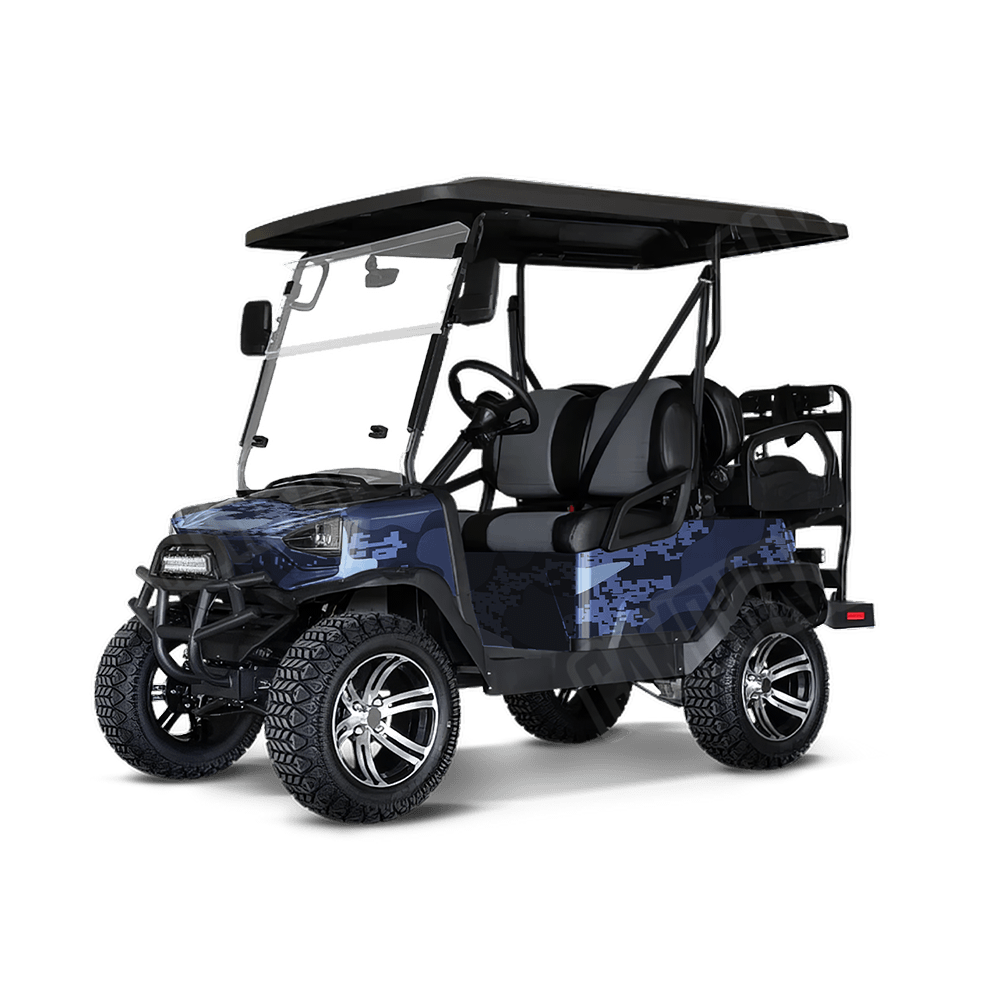 Compound Blue Urban Night Golf Cart Camo Vinyl Wrap