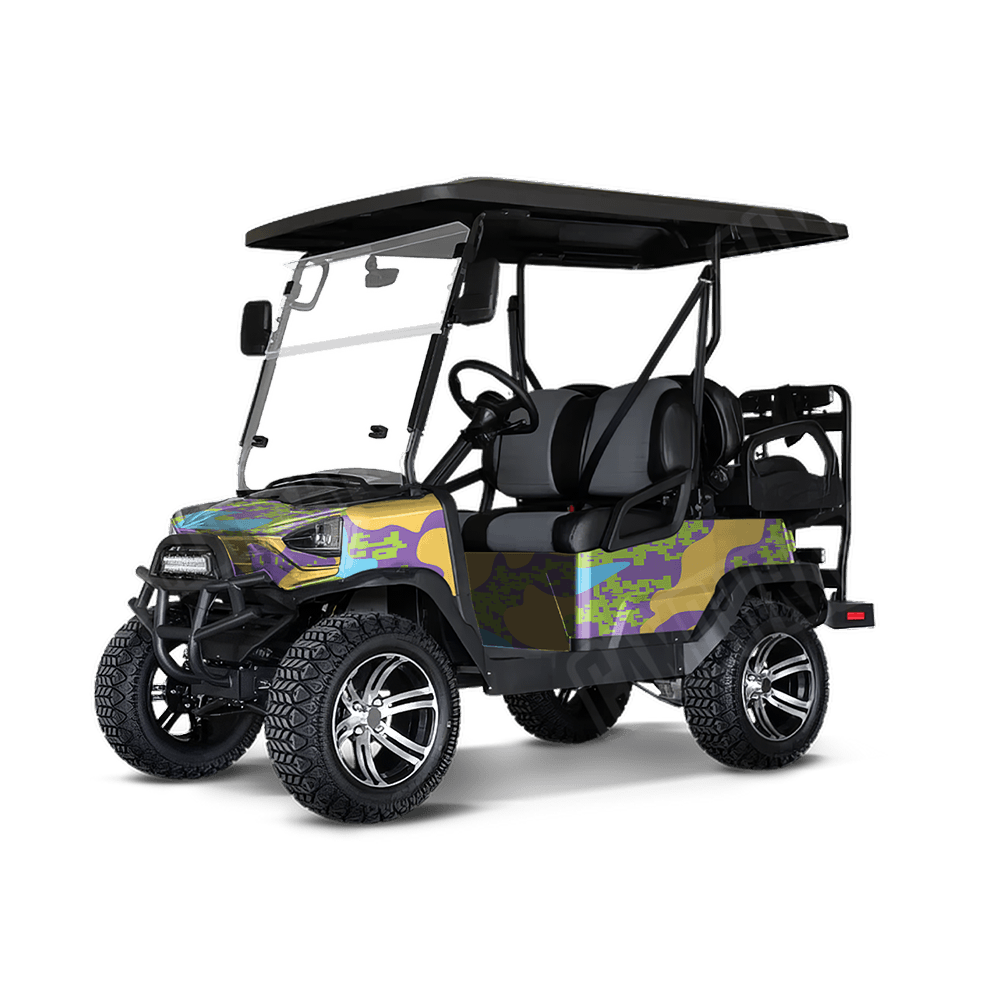 Compound Carnival Golf Cart Camo Vinyl Wrap