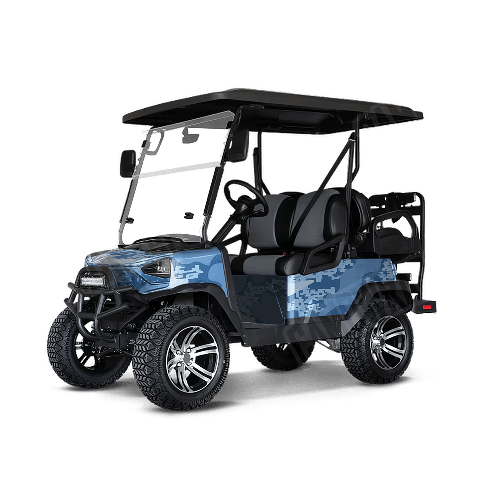 Compound Cool Blue Golf Cart Camo Vinyl Wrap