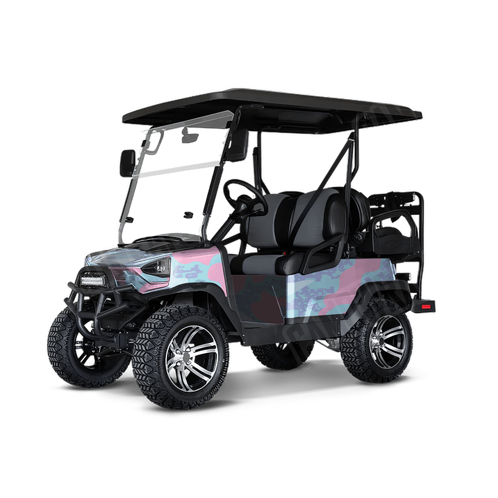 Compound Cotton Candy Golf Cart Camo Vinyl Wrap