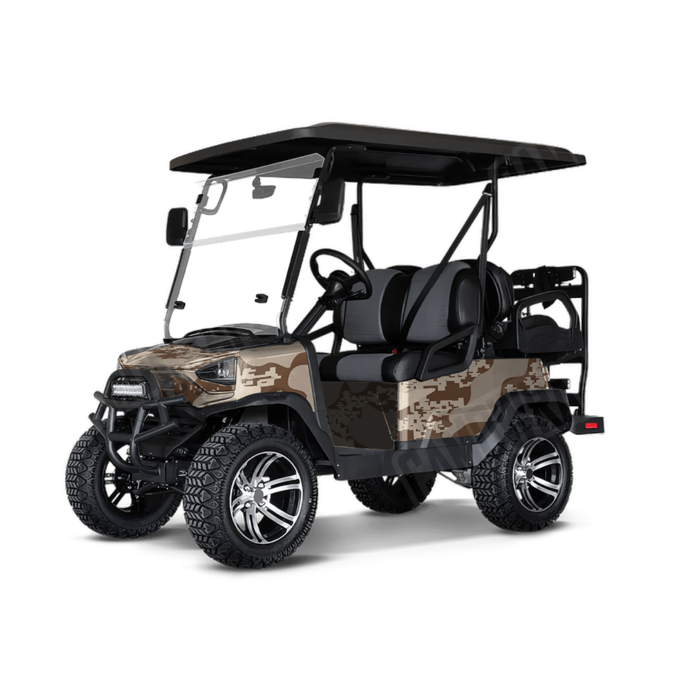 Compound Desert Golf Cart Camo Vinyl Wrap