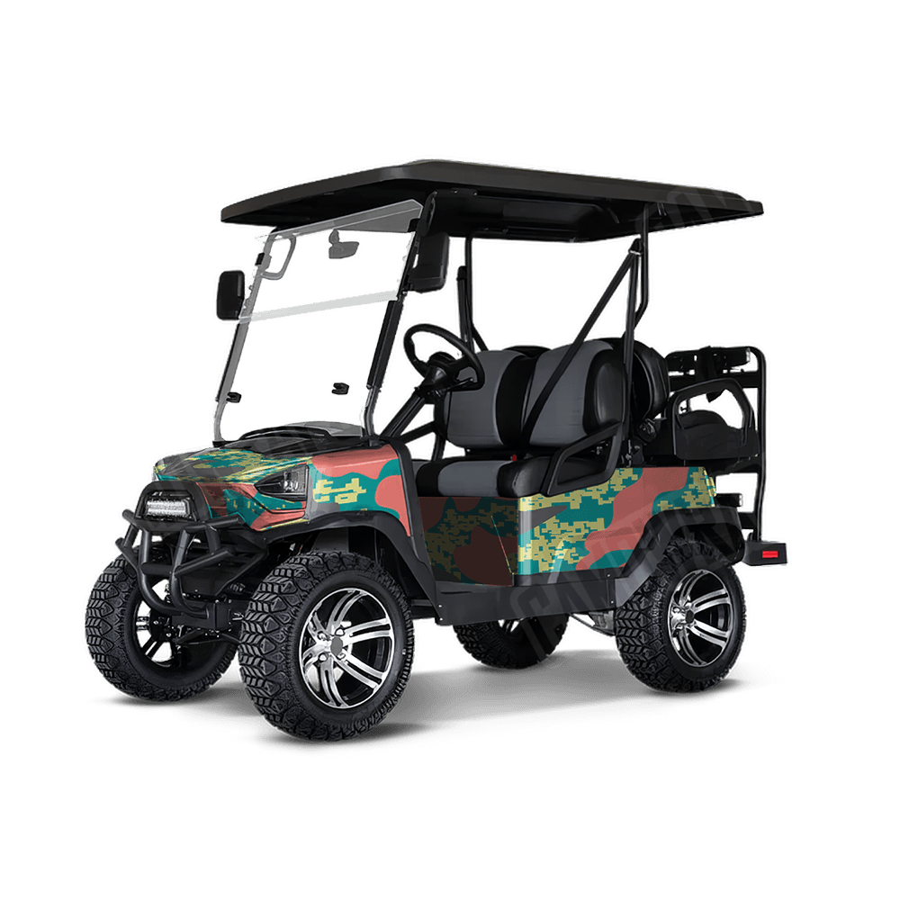 Compound Fiesta Golf Cart Camo Vinyl Wrap
