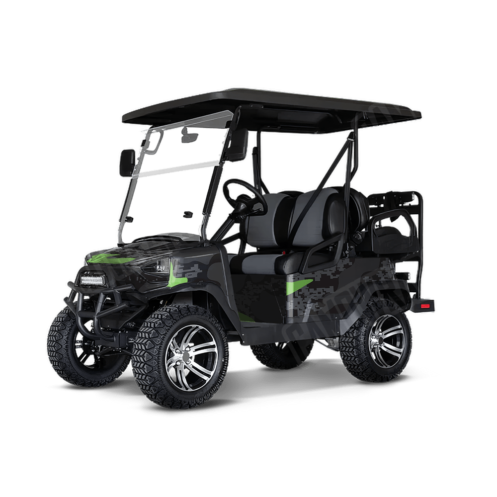 Compound Metro Green Golf Cart Camo Vinyl Wrap