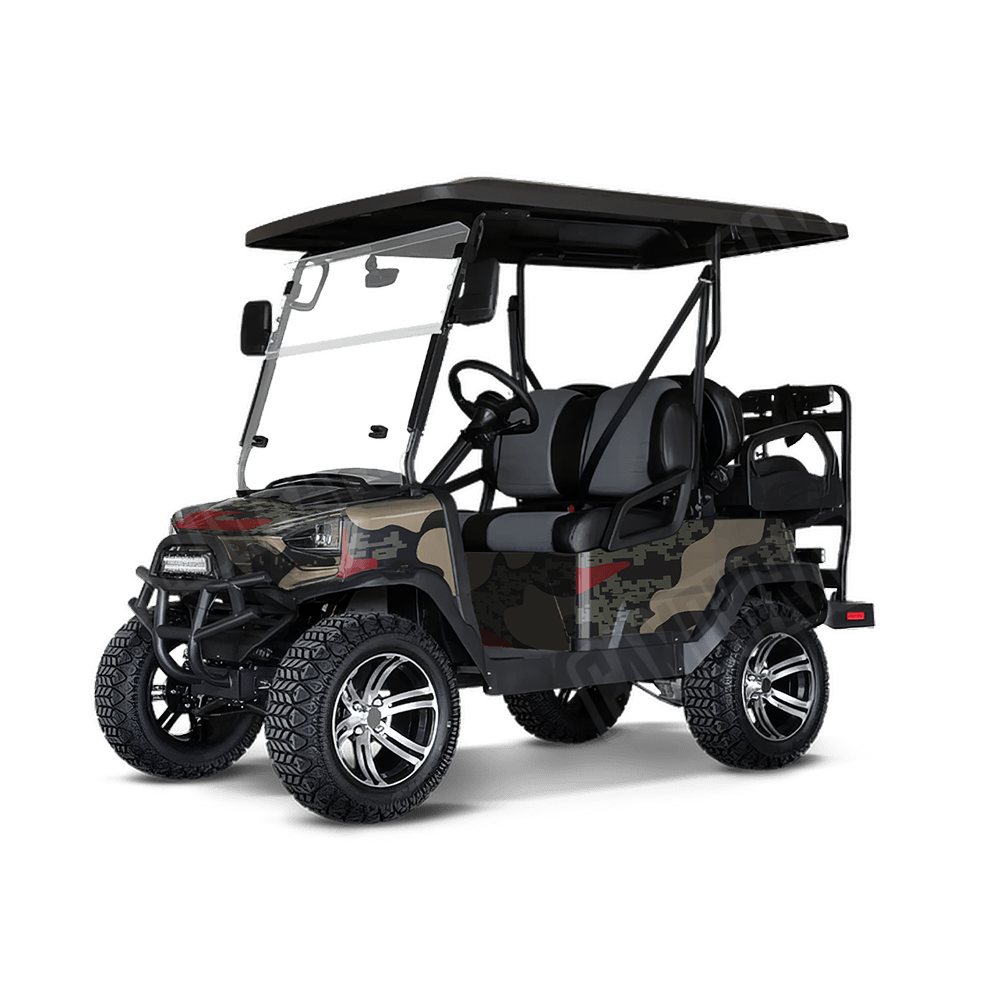 Compound Militant Red Golf Cart Camo Vinyl Wrap