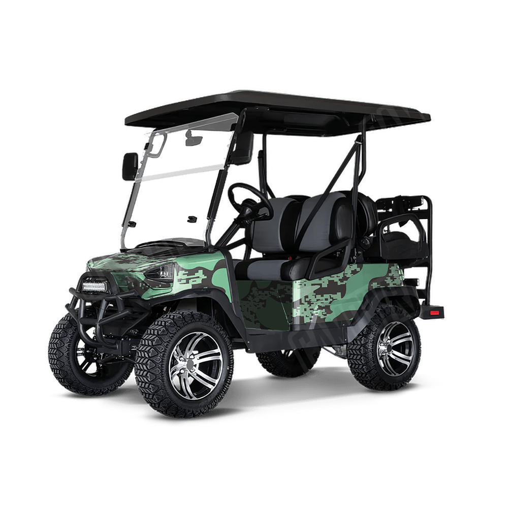 Compound Mint Chocolate Chip Golf Cart Camo Vinyl Wrap