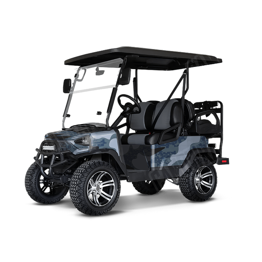 Compound Navy Golf Cart Camo Vinyl Wrap