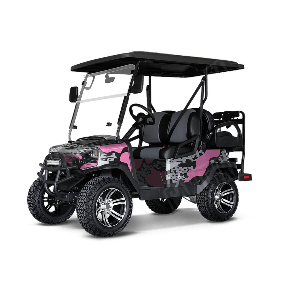 Compound Pink Tiger Golf Cart Camo Vinyl Wrap