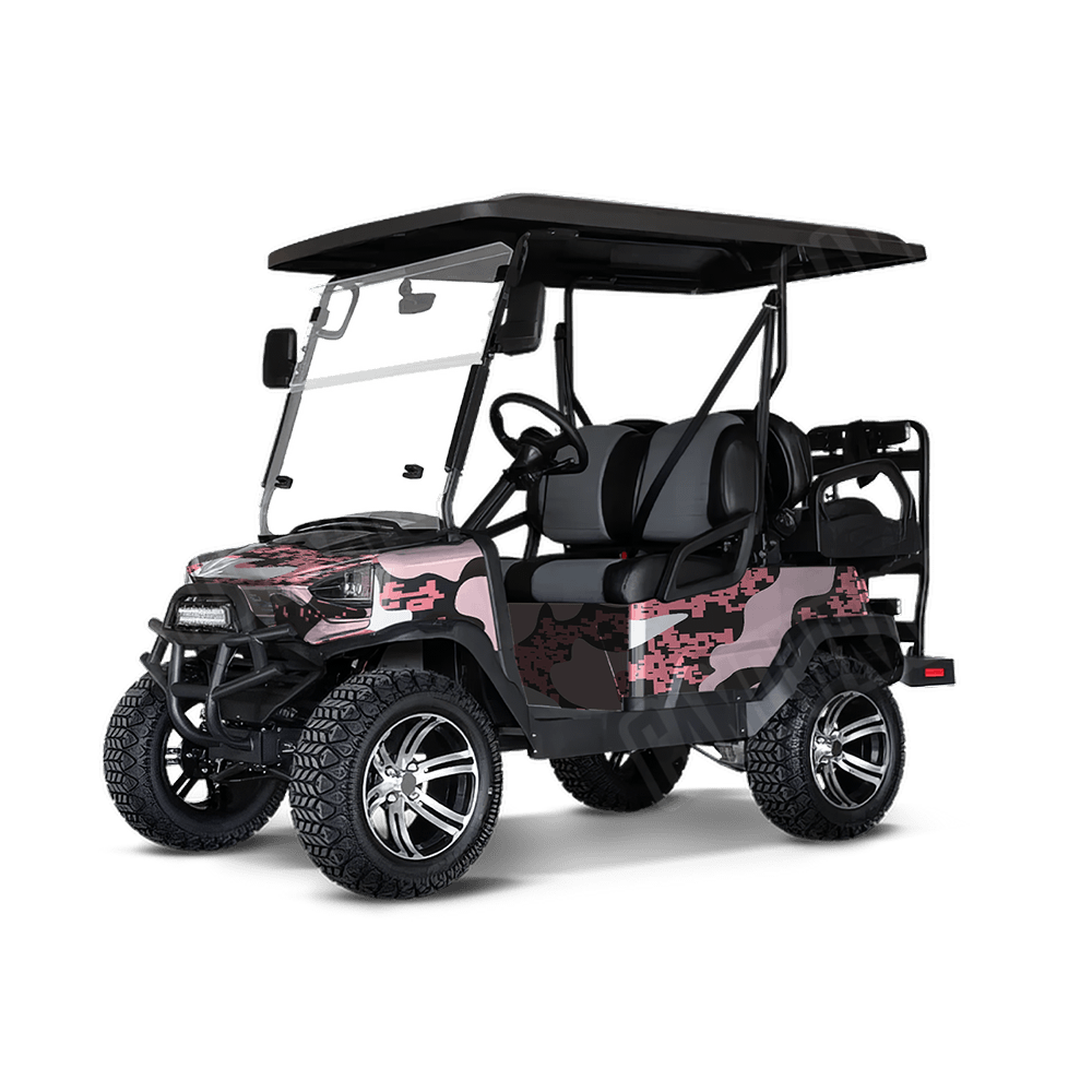 Compound Pink Golf Cart Camo Vinyl Wrap