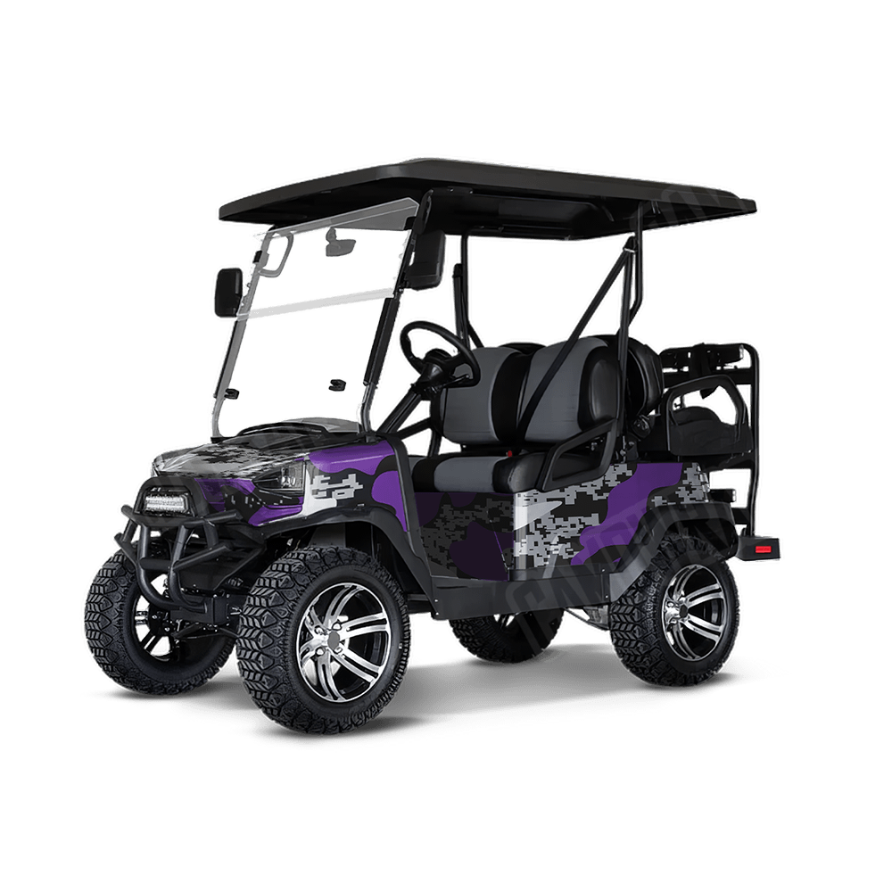 Compound Purple Tiger Golf Cart Camo Vinyl Wrap