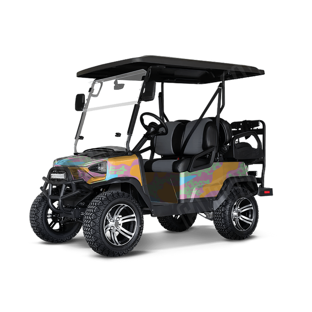 Compound Sherbert Golf Cart Camo Vinyl Wrap
