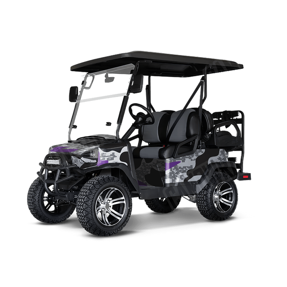 Compound Urban Purple Golf Cart Camo Vinyl Wrap
