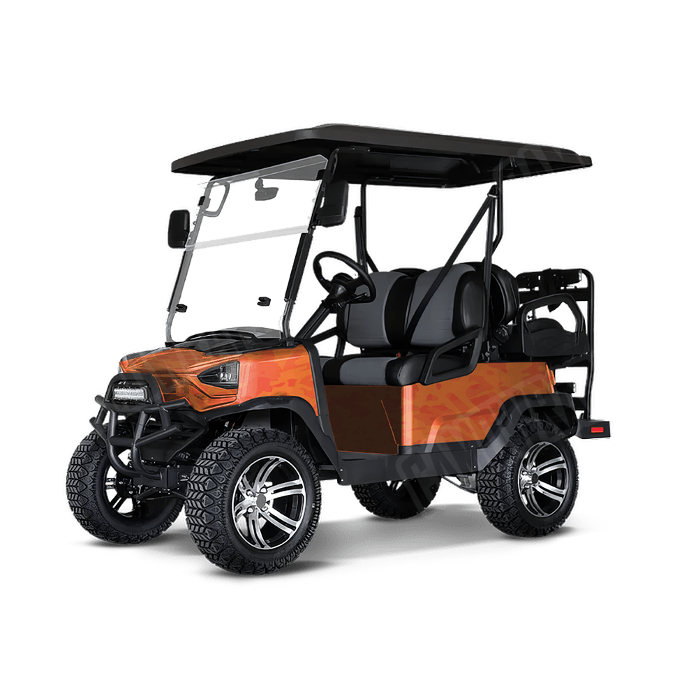 Crystal Elite Orange Golf Cart Camo Vinyl Wrap