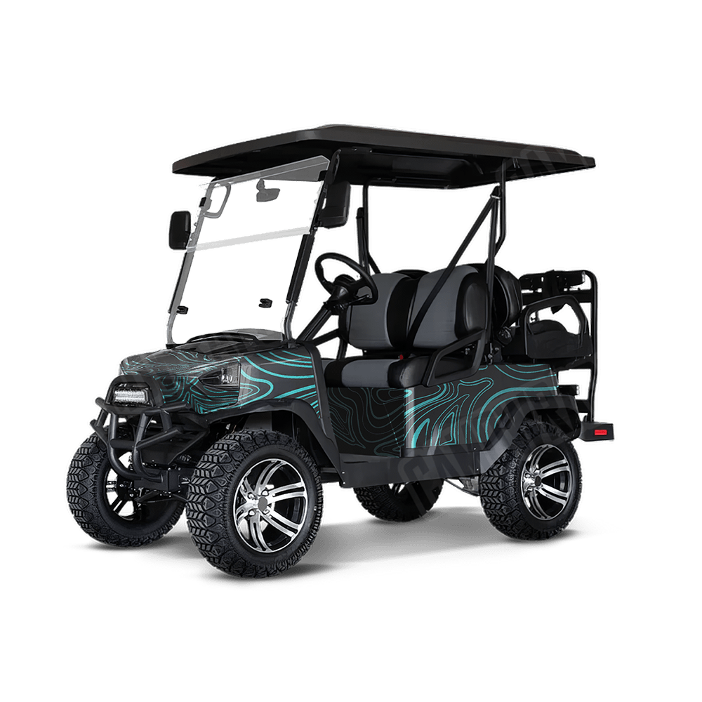 Damascus Tiffany Blue Golf Cart Camo Vinyl Wrap