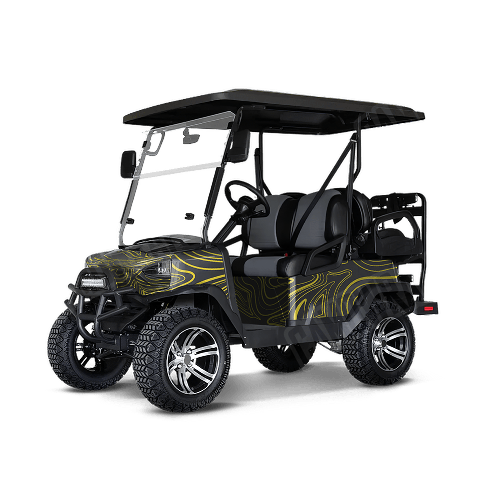 Damascus Yellow Golf Cart Camo Vinyl Wrap