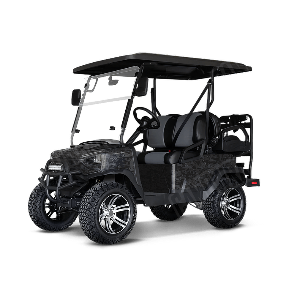 Digital Elite Black Golf Cart Camo Vinyl Wrap