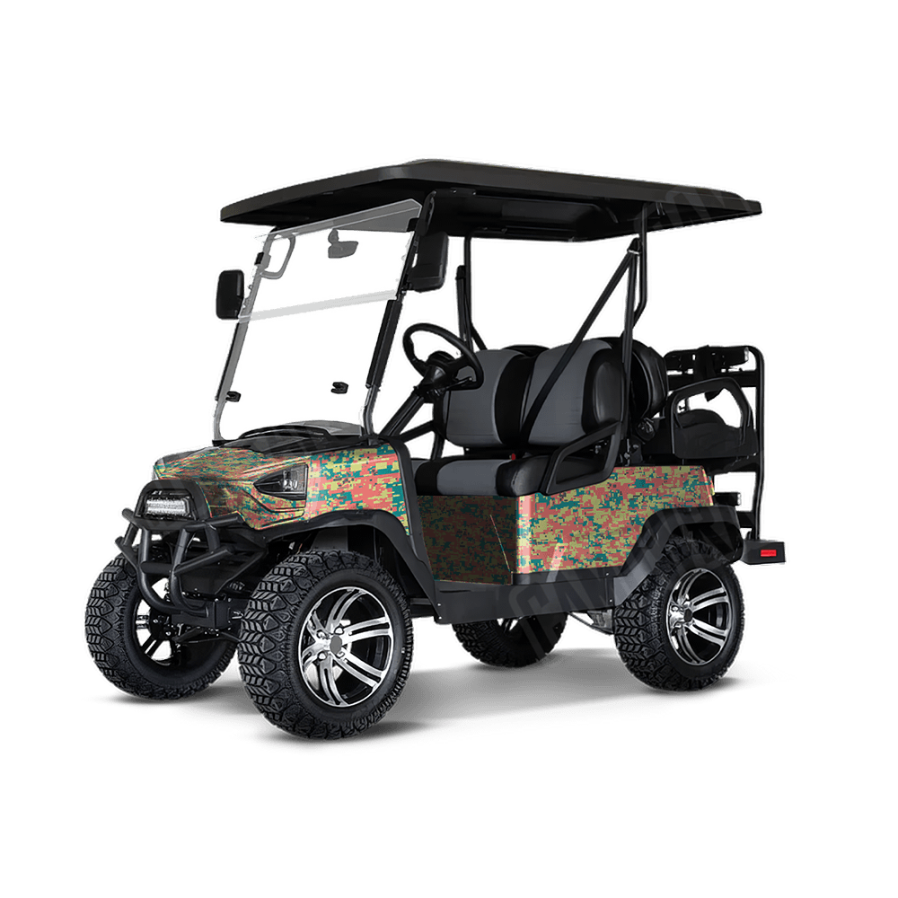 Digital Fiesta Golf Cart Camo Vinyl Wrap
