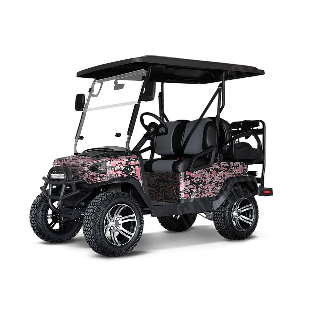 Digital Pink Golf Cart Camo Vinyl Wrap