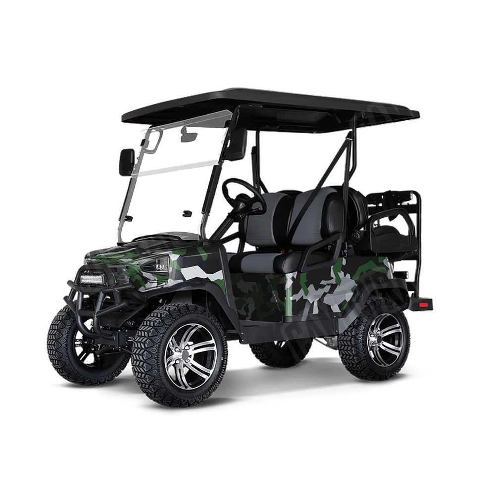 Erratic Green Tiger Golf Cart Camo Vinyl Wrap