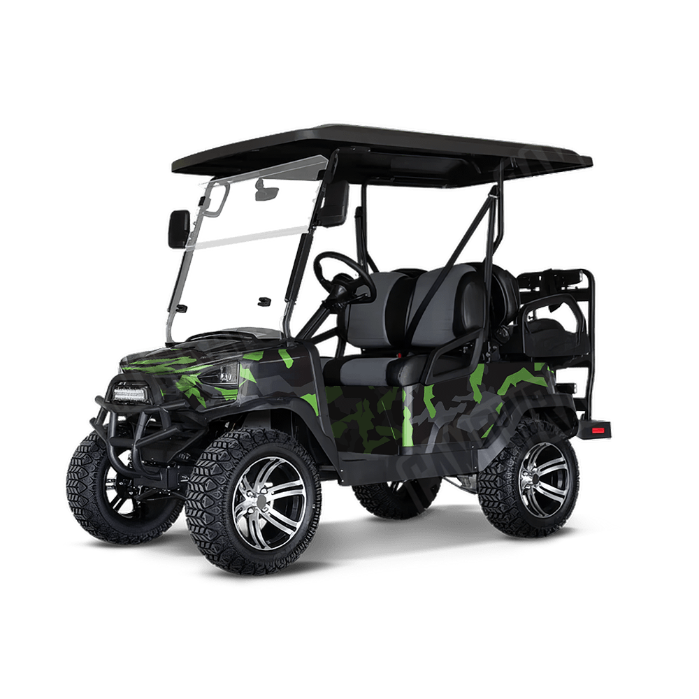 Erratic Metro Green Golf Cart Camo Vinyl Wrap